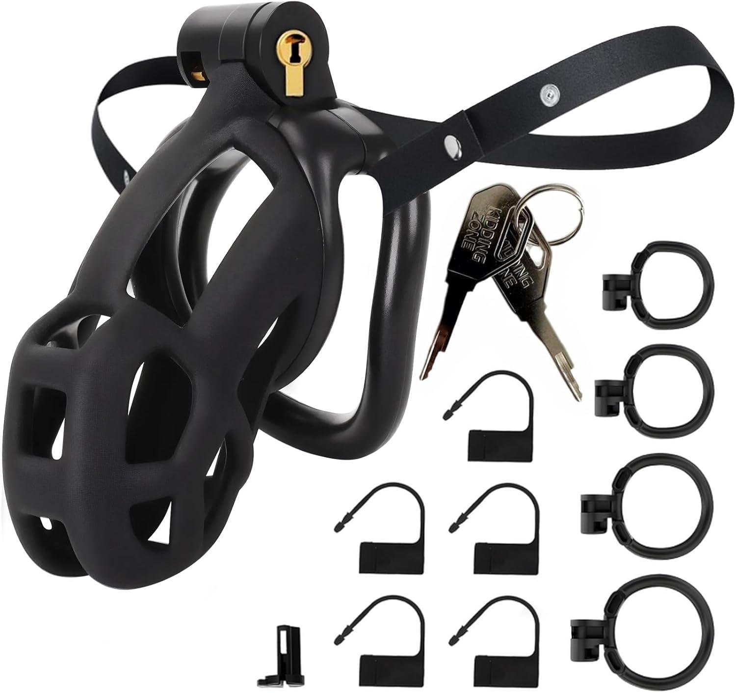 Male Chastity Cage with Elastic Belt